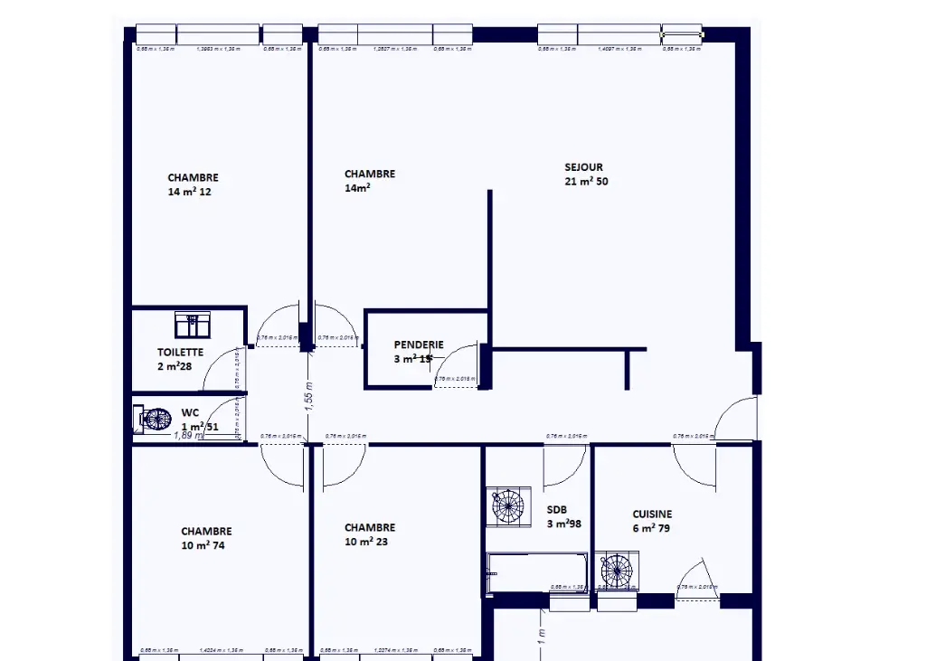 Vente appartement 5 pièces 101 m2