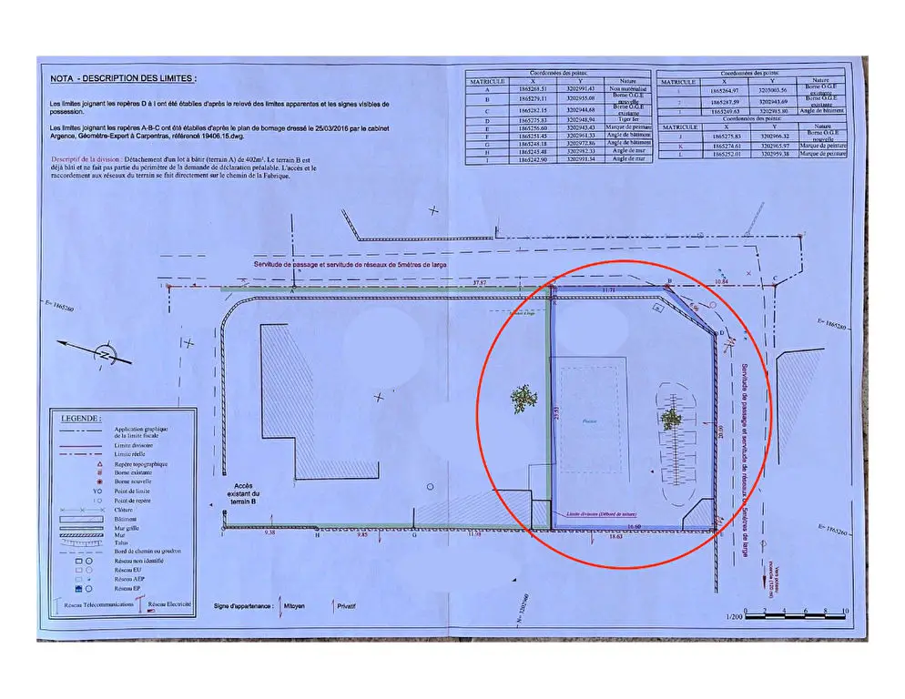 Vente terrain 402 m2