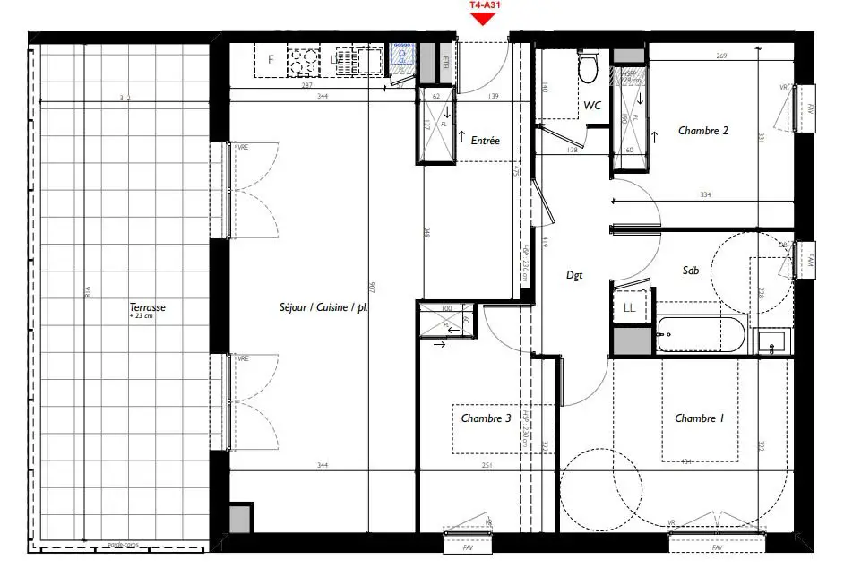 Vente appartement 4 pièces 90,26 m2