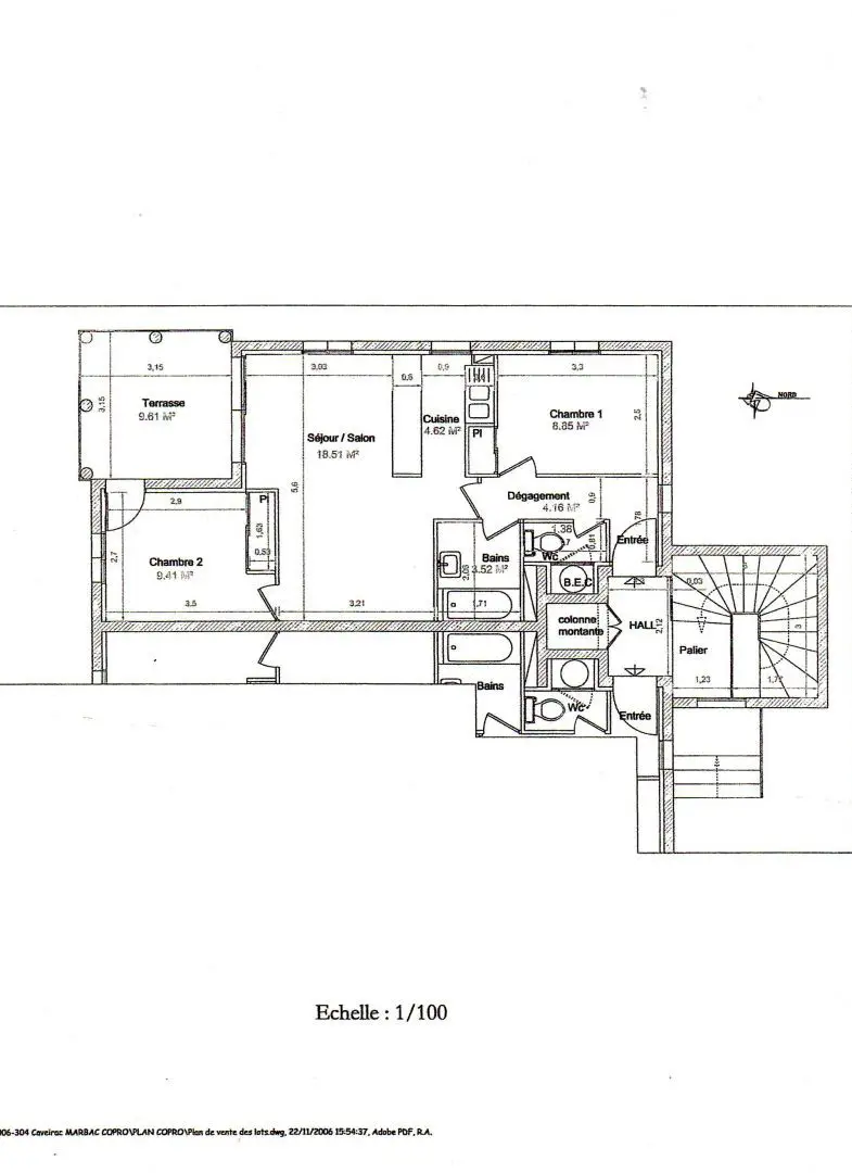 Vente appartement 3 pièces 52 m2