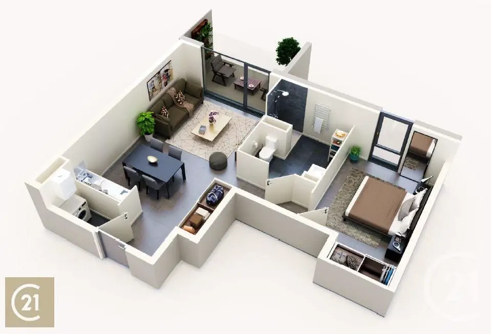 Location appartement 2 pièces 41,77 m2