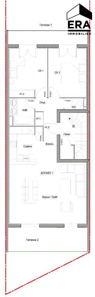 Vente appartement 3 pièces 74,45 m2