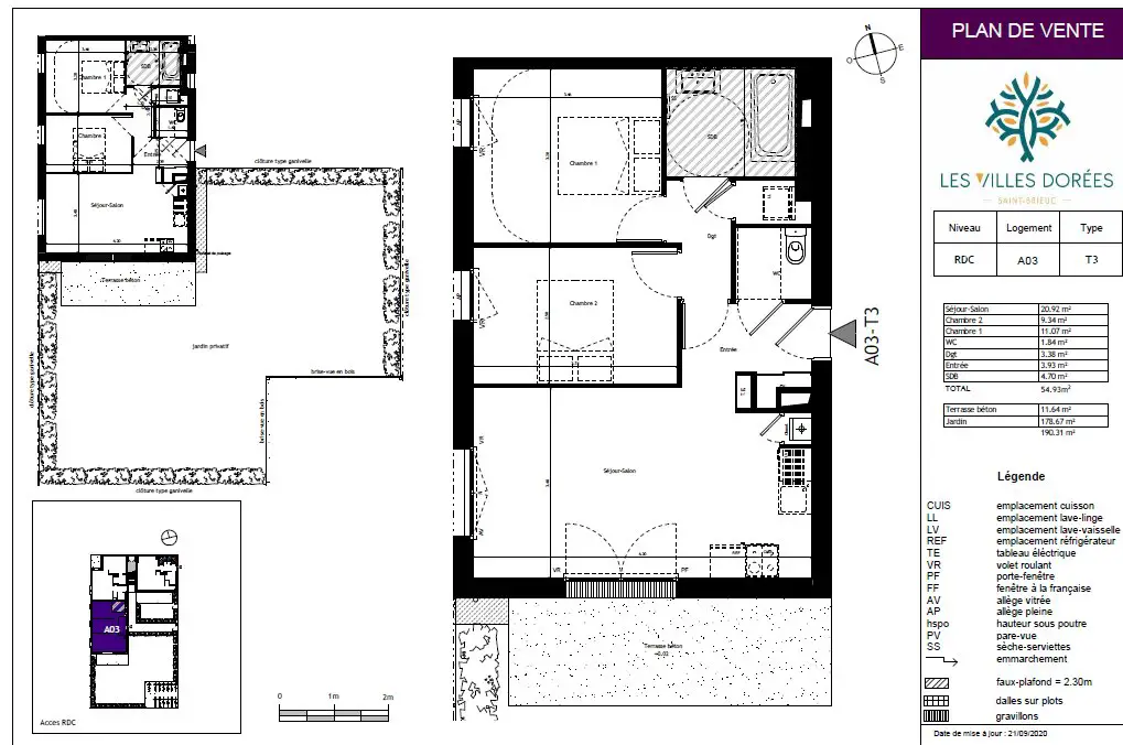 Vente appartement 3 pièces 54,93 m2