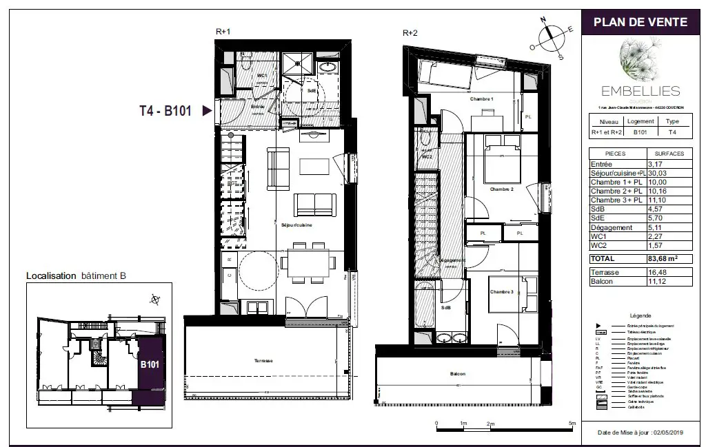 Vente appartement 4 pièces 83,68 m2