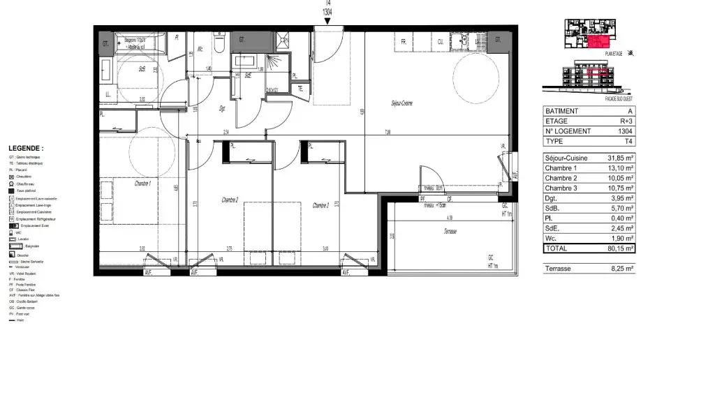 Vente appartement 4 pièces 80,15 m2