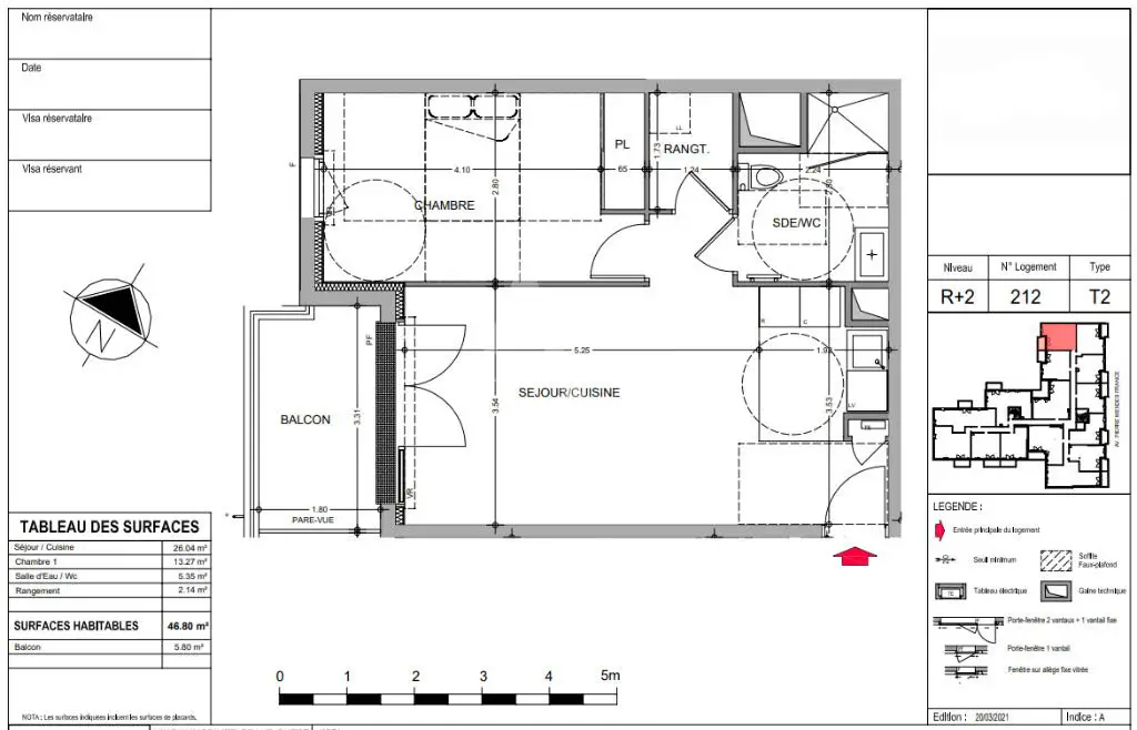 Vente appartement 2 pièces 46,8 m2