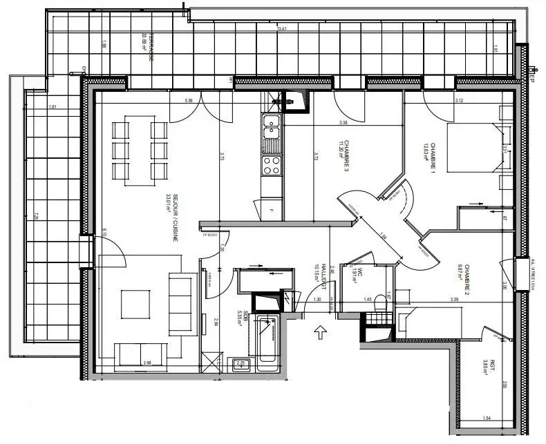 Vente appartement 4 pièces 87,97 m2
