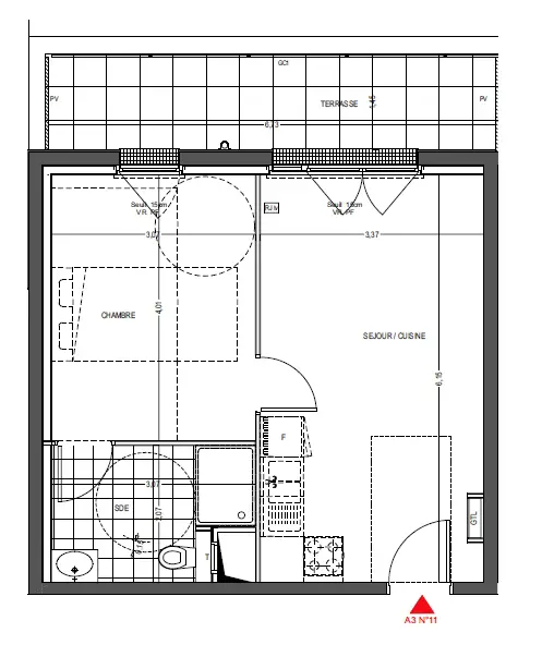 Vente appartement 2 pièces 38,41 m2