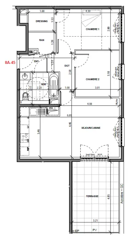 Vente appartement 3 pièces 64,68 m2