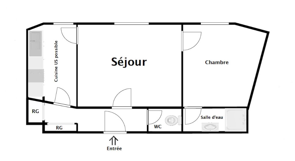 Vente appartement 2 pièces 43,12 m2