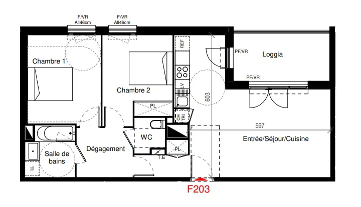 Vente appartement 3 pièces 64,94 m2