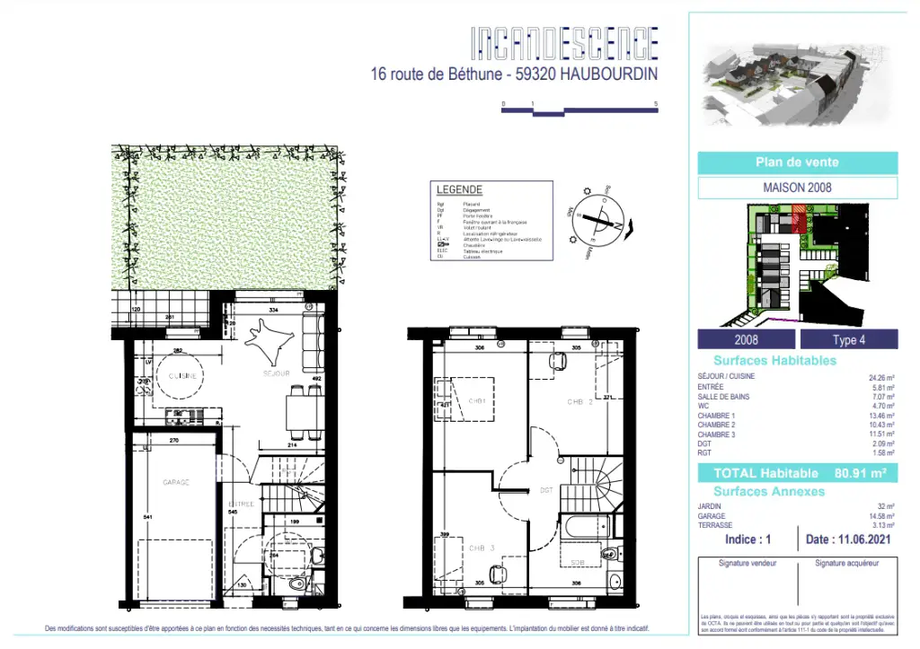 Vente maison 4 pièces 80,91 m2