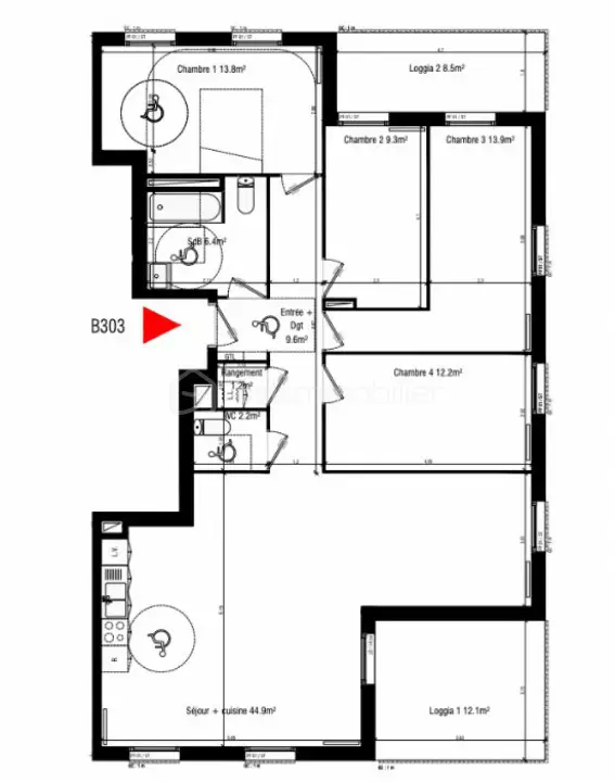 Vente appartement 5 pièces 113 m2