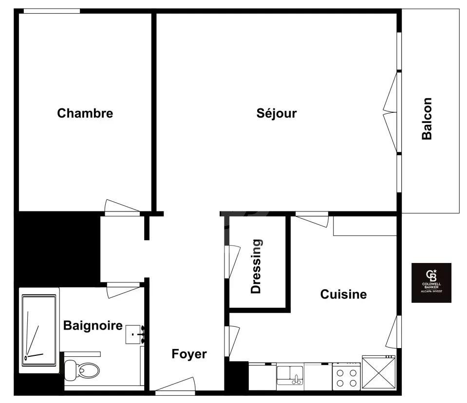 Location appartement 2 pièces 54,91 m2
