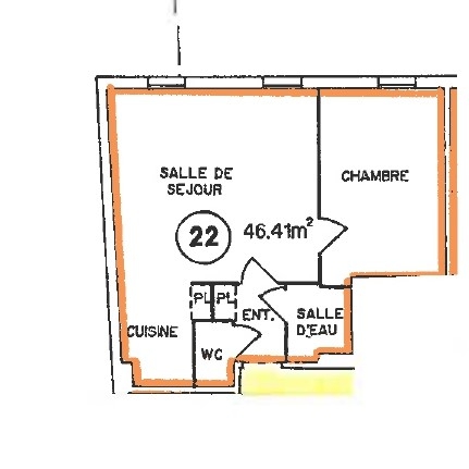 Vente appartement 2 pièces 46,4 m2