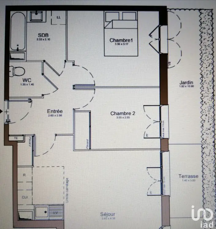 Vente appartement 3 pièces 58 m2