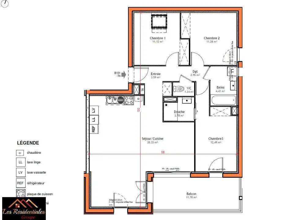 Vente appartement 4 pièces 88,2 m2