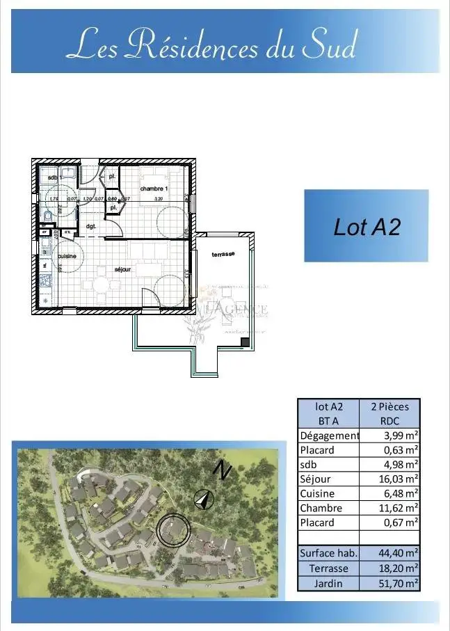 Vente appartement 2 pièces 44,4 m2