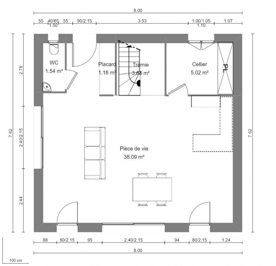 Vente maison 1 pièce 80 m2