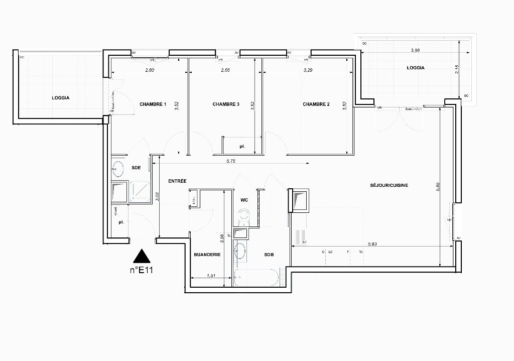 Vente appartement 4 pièces 85,52 m2