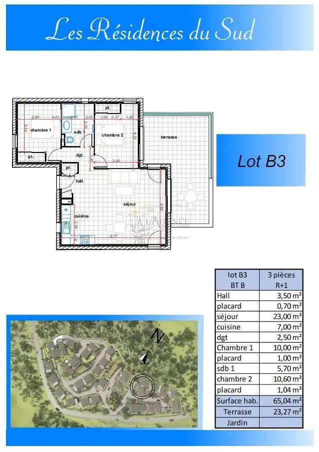 Vente appartement 3 pièces 65,04 m2