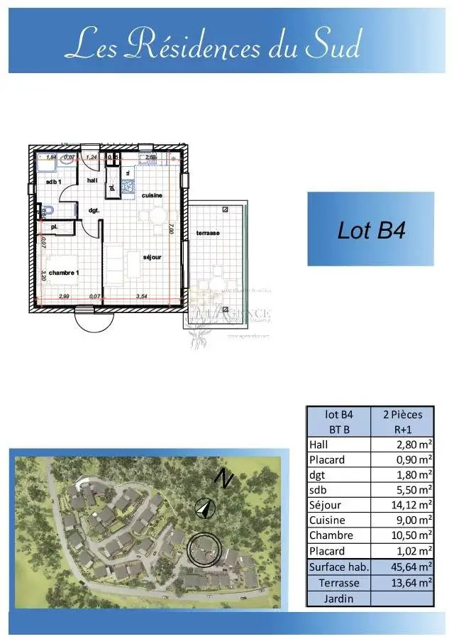Vente appartement 2 pièces 45,64 m2