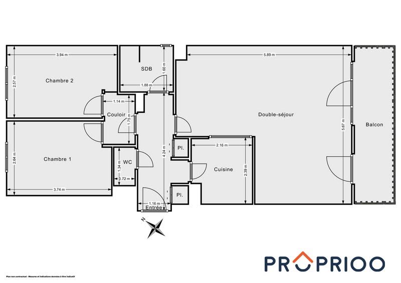 Vente appartement 3 pièces 69 m2