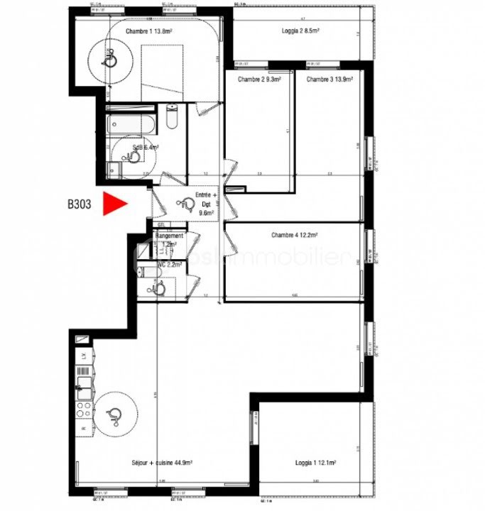 Vente appartement 5 pièces 113 m2