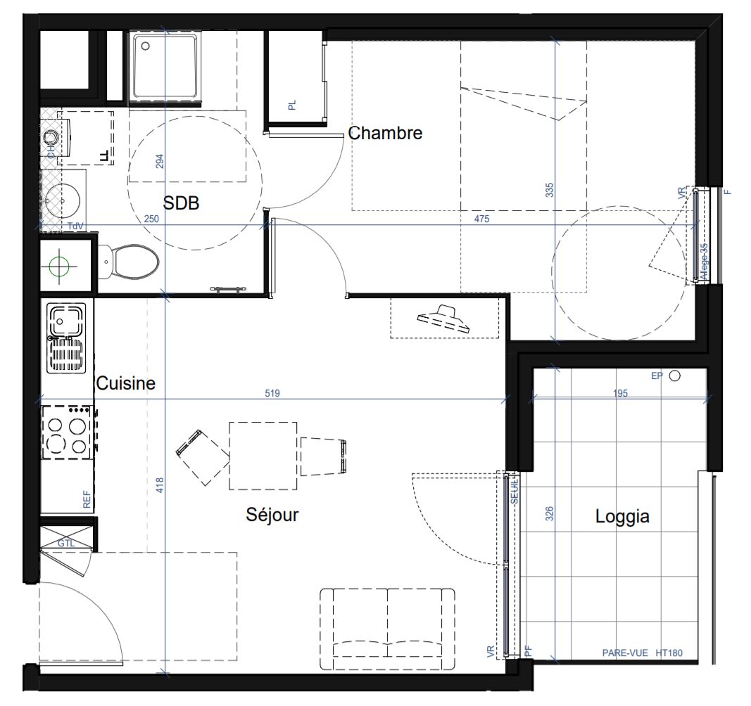 Vente appartement 2 pièces 41,12 m2