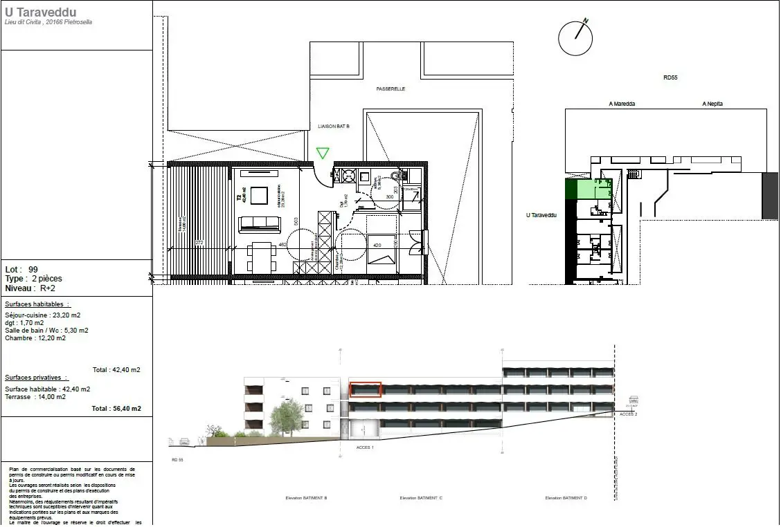 Vente appartement 2 pièces 42,4 m2