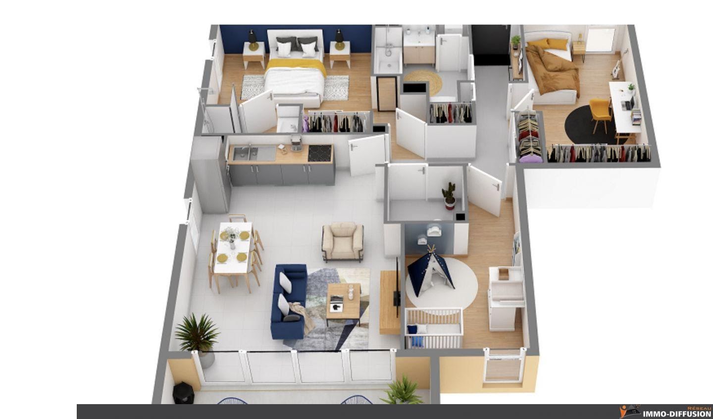 Vente appartement 4 pièces 96 m2