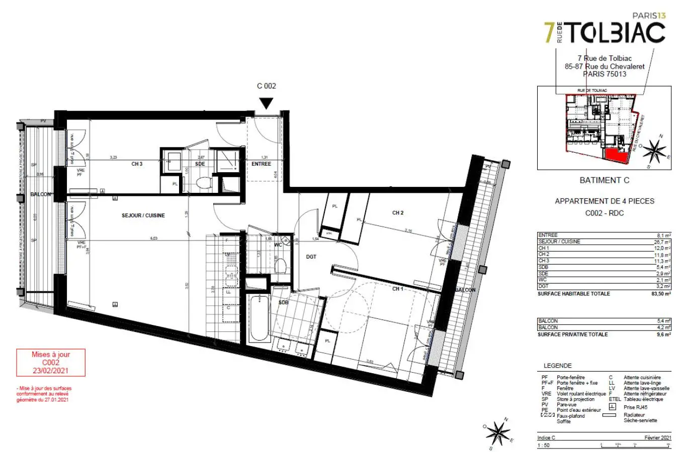 Location appartement 4 pièces 84 m2