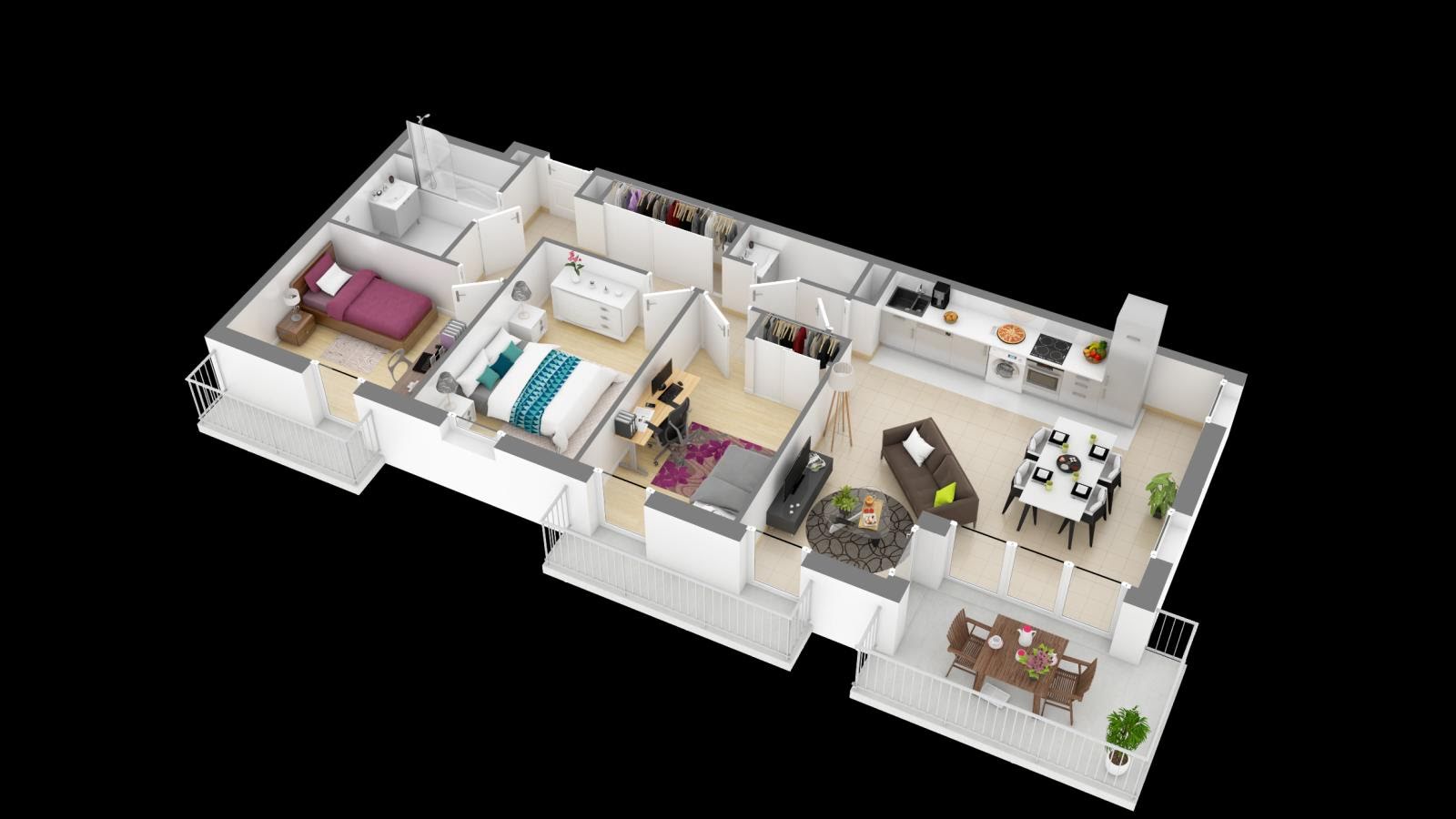 Location appartement 4 pièces 79 m2