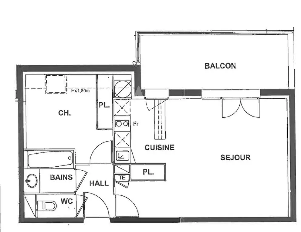 Location appartement 2 pièces 43,6 m2