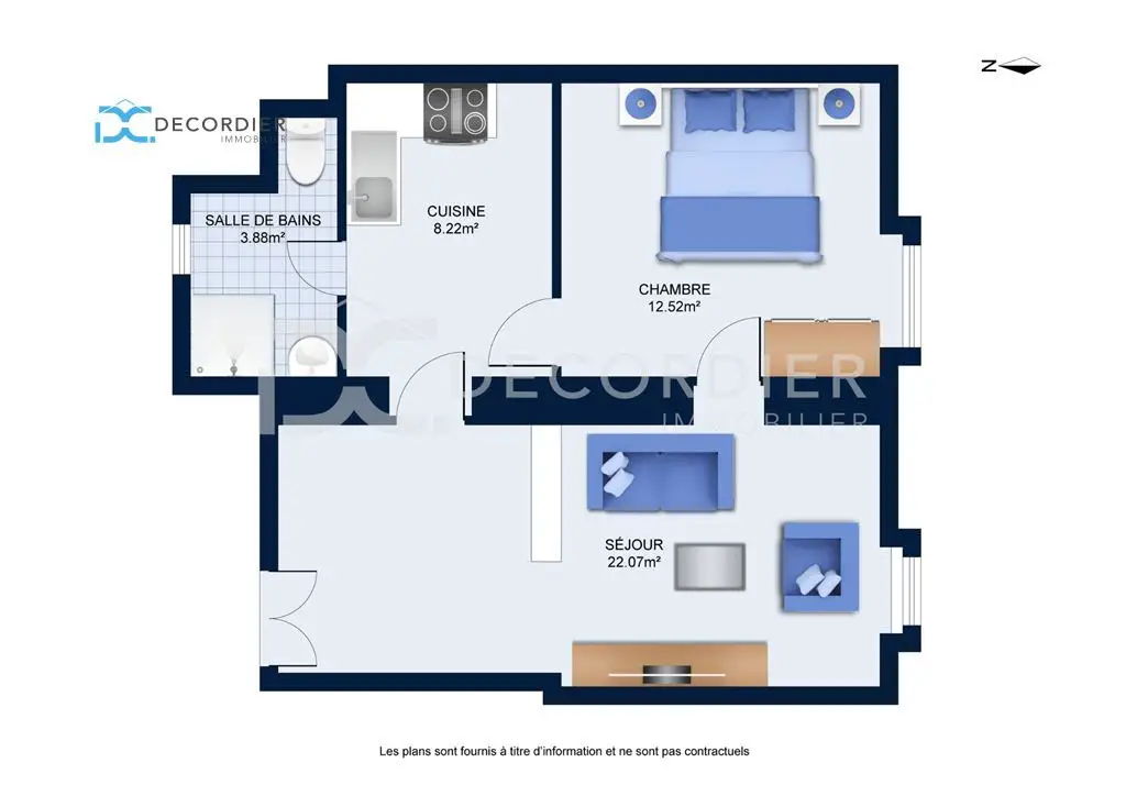 Vente appartement 2 pièces 46,69 m2