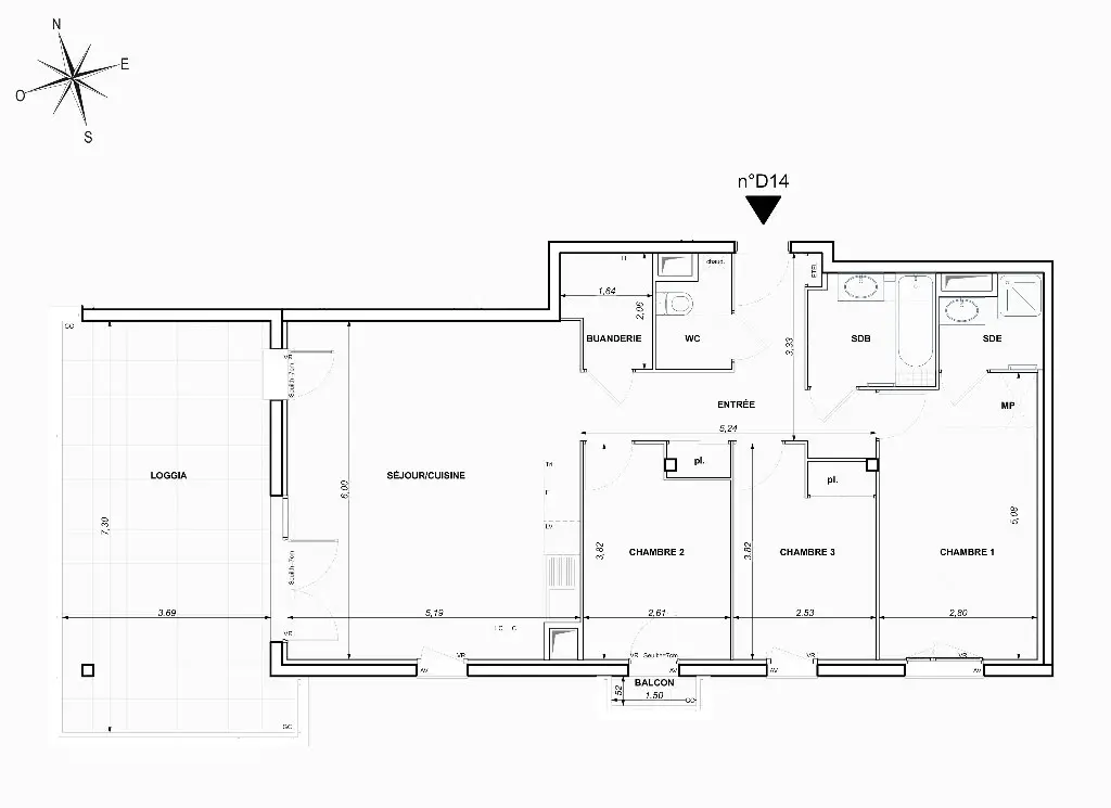 Vente appartement 4 pièces 85,36 m2