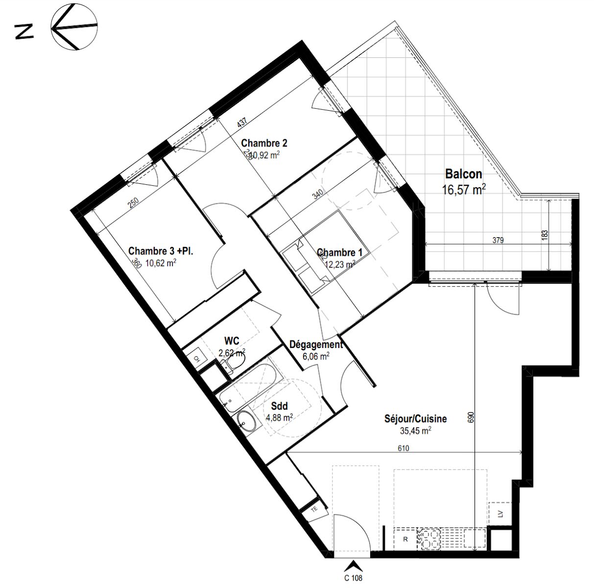 Vente appartement 4 pièces 82,78 m2