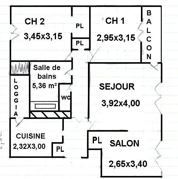 Location appartement 4 pièces 66 m2