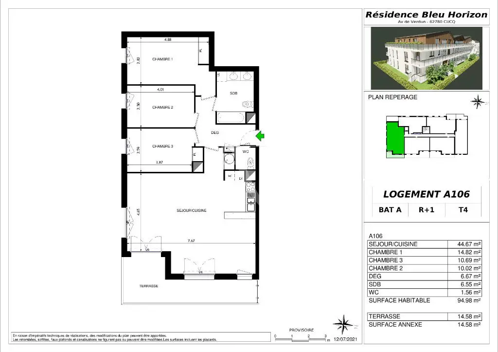 Vente appartement 4 pièces 94,98 m2