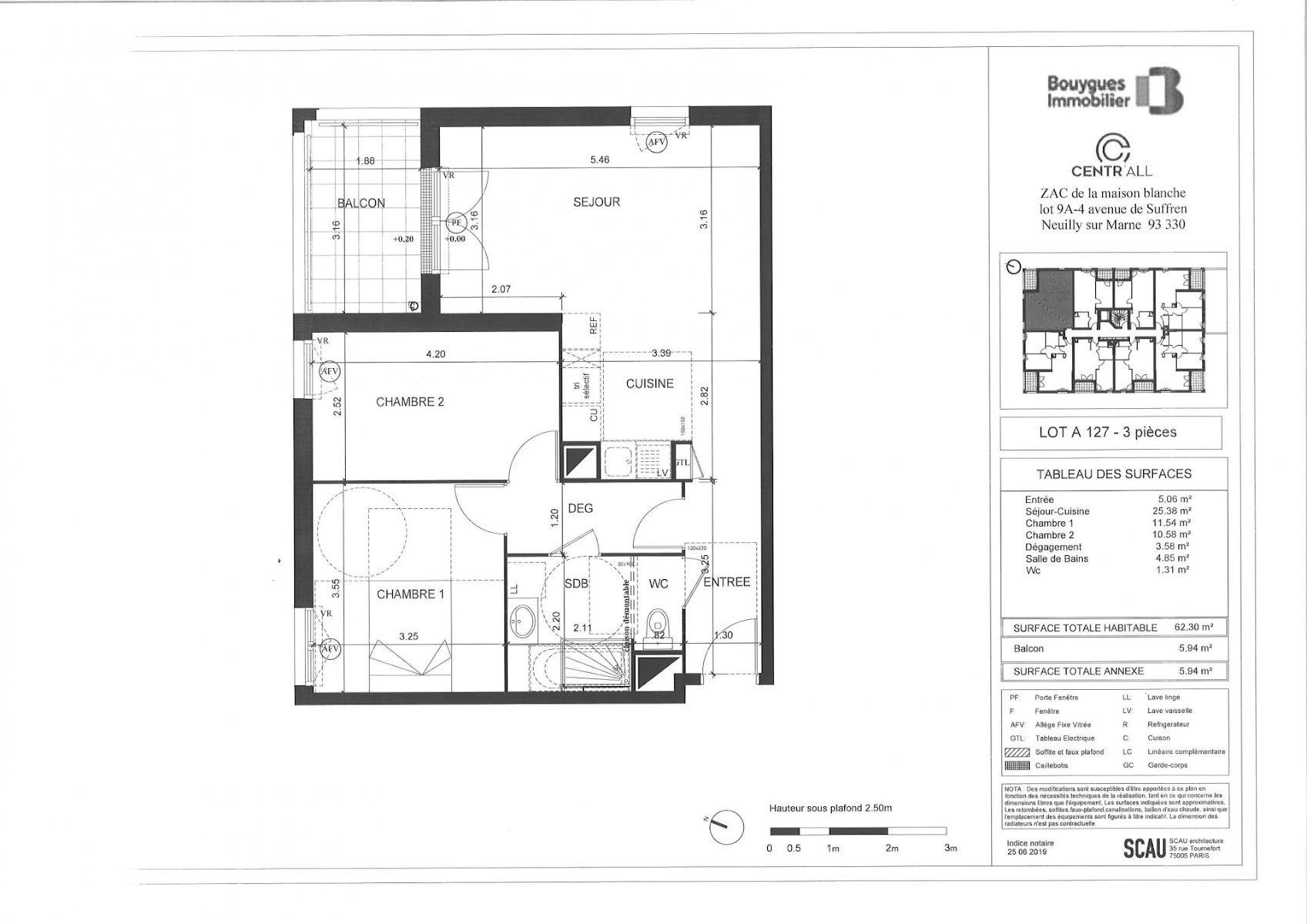 Location appartement 3 pièces 62,3 m2