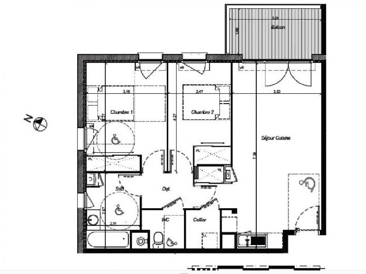 Vente appartement 3 pièces 63,83 m2