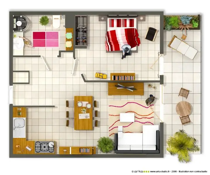 Location appartement 2 pièces 42,7 m2