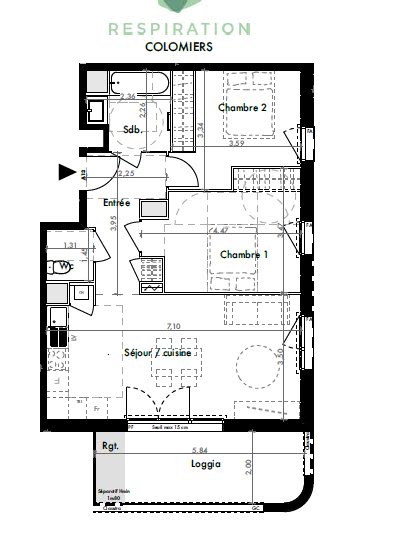 Vente appartement 3 pièces 61,38 m2