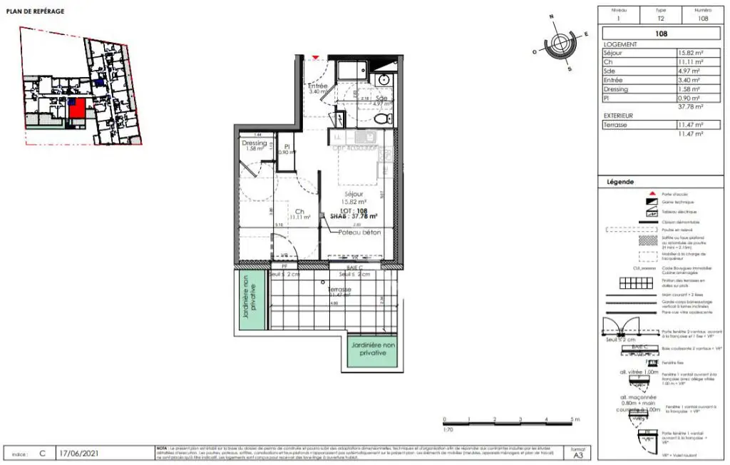 Vente appartement 2 pièces 37,78 m2