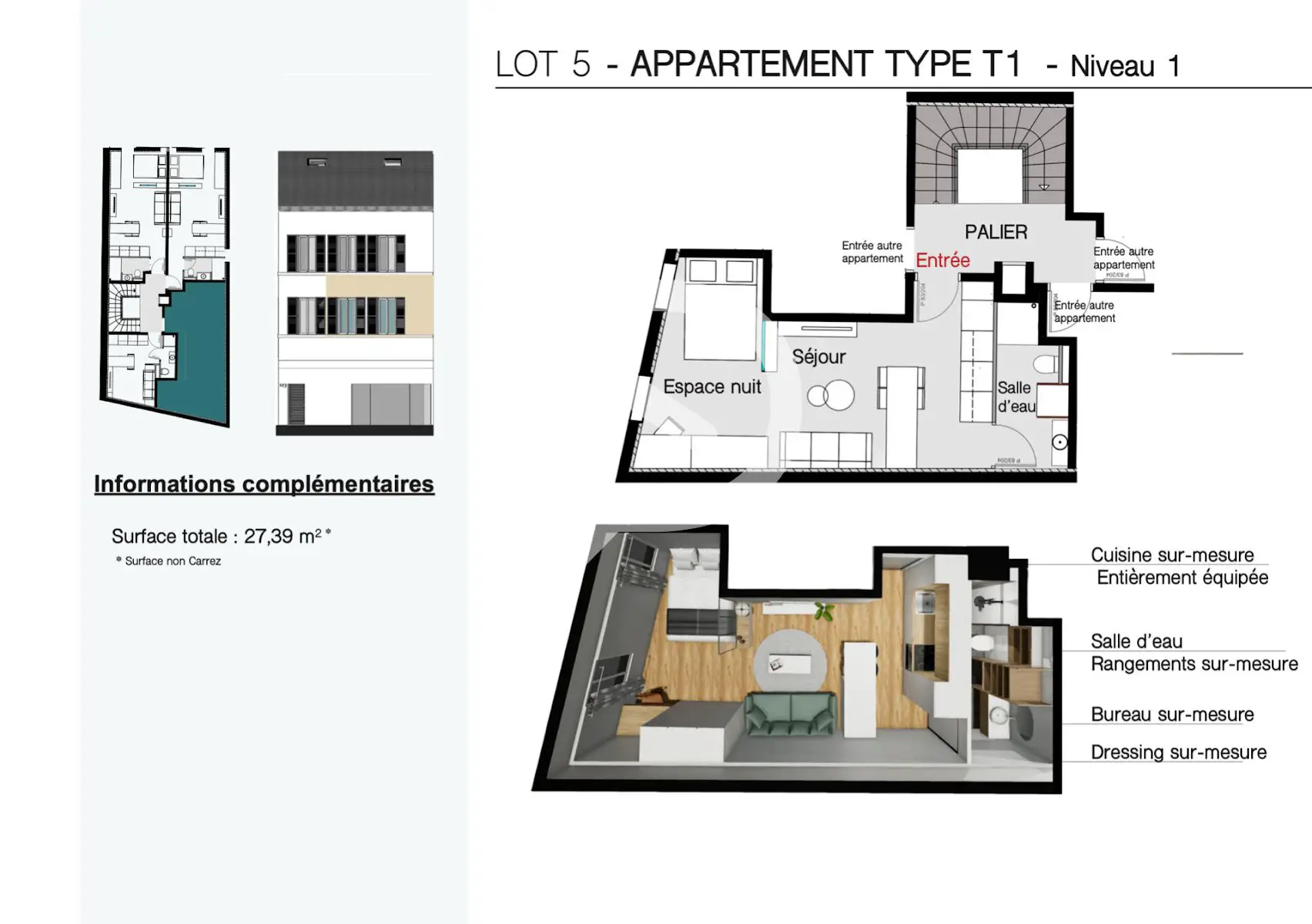 Vente appartement 2 pièces 27,39 m2