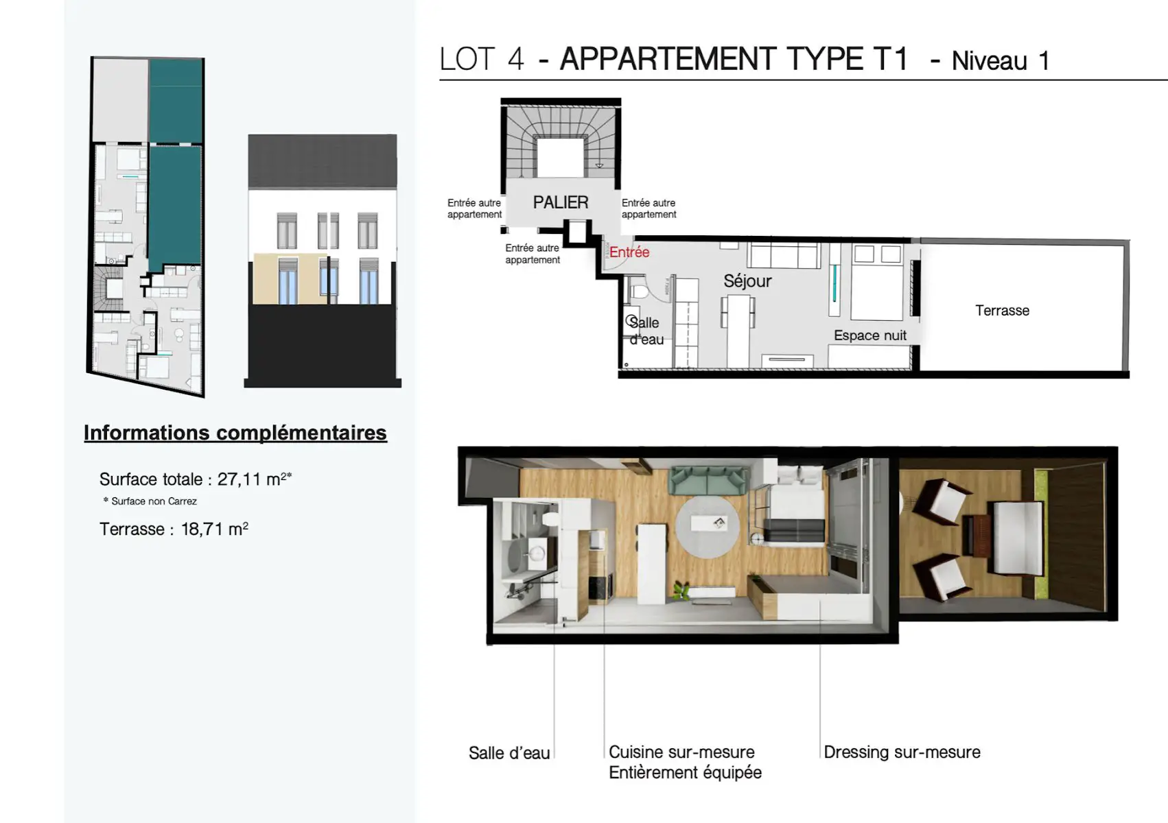 Vente appartement 2 pièces 27,11 m2