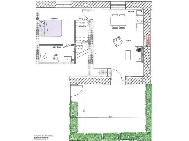 Location appartement 2 pièces 39,86 m2