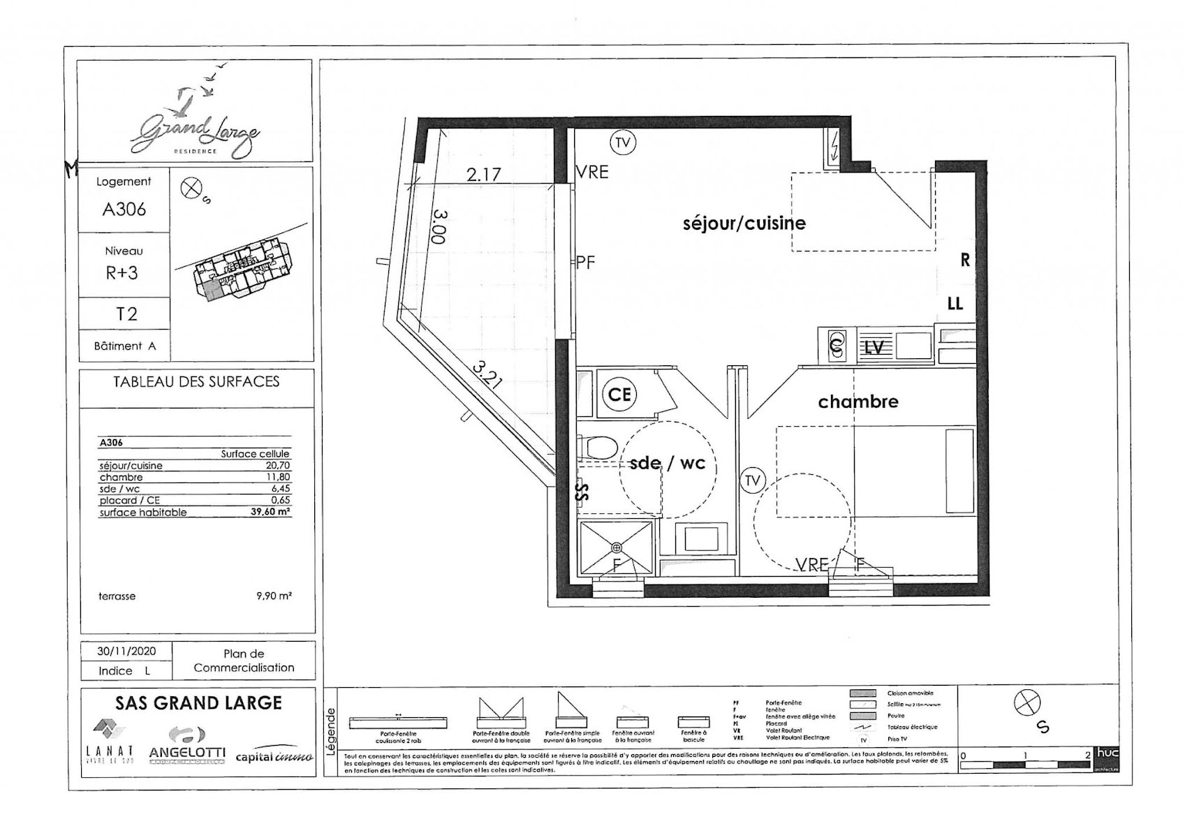 Location appartement 2 pièces 39,6 m2