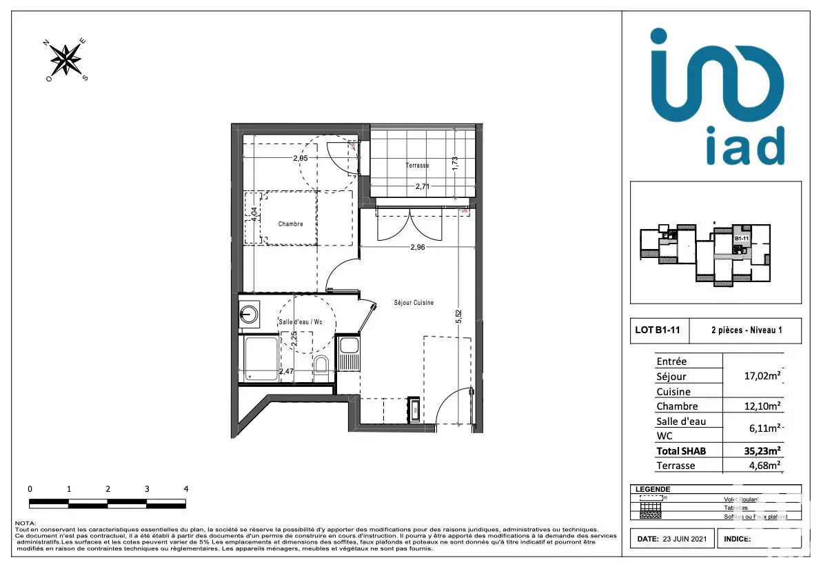 Vente appartement 2 pièces 35 m2