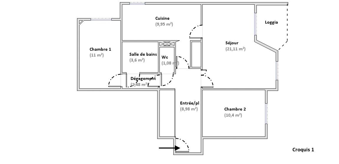 Vente appartement 3 pièces 70 m2